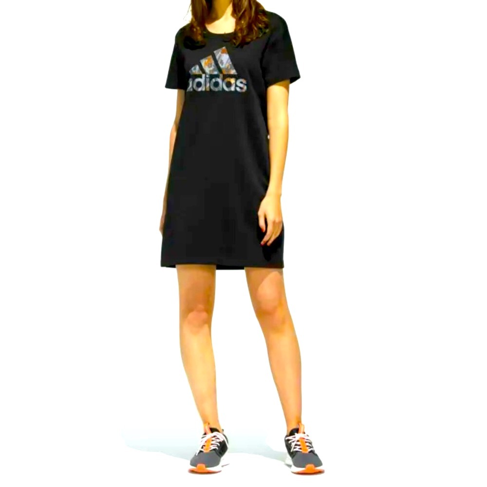 Adidas x Zoe Saldana Collection, Black Short Sleeve T-Shirt Dress NWOT!